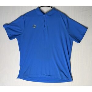 Walmart Polo Shirt Men's Size Large Blue Stretchy Short Sleeve Embroidered Logo
